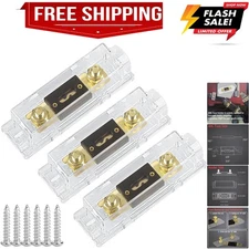 3 Pack 300 AMP ANL Fuse Holder Block 0/2/4/8 Gauge AWG Car Audio 300A 1/0 Zer...