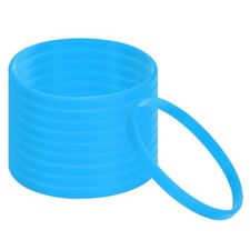 30Pcs Silicone Bracelets Rubber Wristbands Blank Stretch Sports Bands Blue