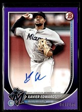 2025 BOWMAN PURPLE /250 AUTO XAVIER EDWARDS MARLINS