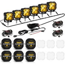 6Pcs AUXBEAM 3" LED Driving Pods Work Light Bar Spot Fog Offroad Ditch Lights