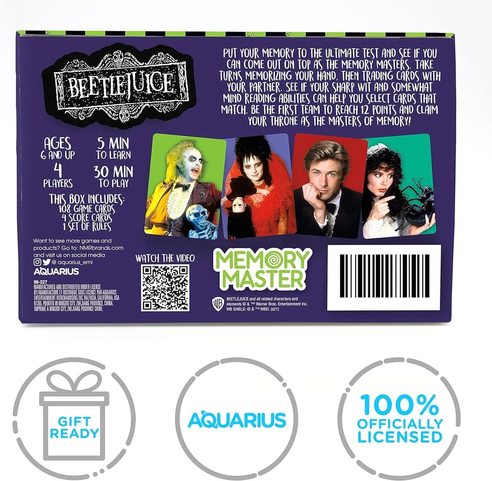 AQUARIUS - Beetlejuice Memory Master Card Game - Image 4 of 4