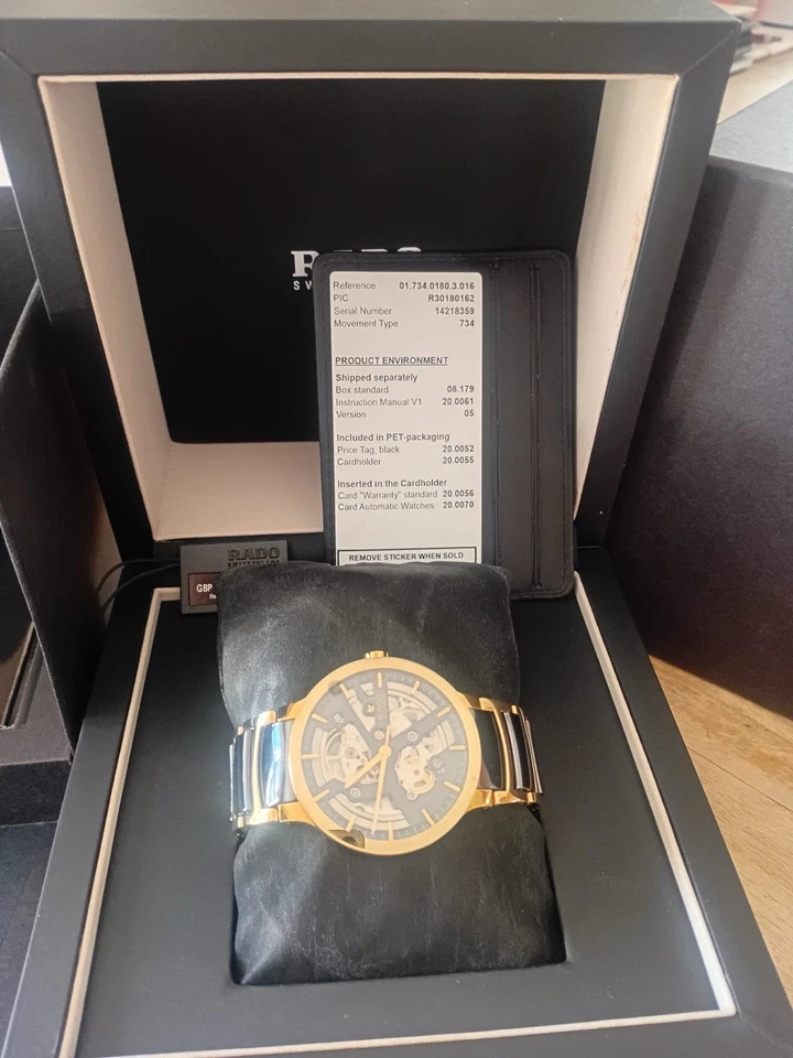 Rado DiaStar Skeleton Dial Automatic 41mm Two-Tone Bracelet R30180162 Box - Image 2 of 3