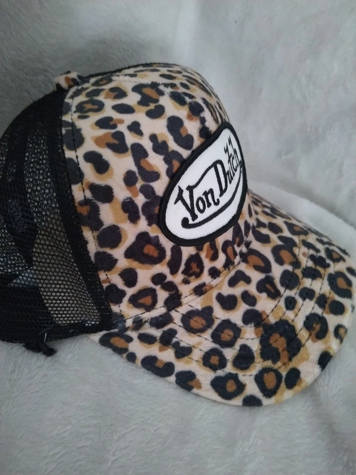 Sombrero de camionero Von Dutch Snapback, ajustable, estampado de guepardo Foto 2 de 4