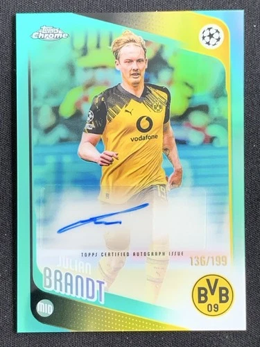 Julian Brandt 2025-26 Topps Chrome UCC Aqua Refarctor Auto /199 #CA-BR