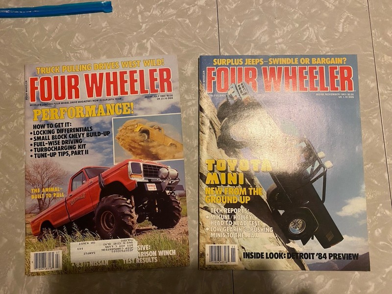 vintage Four  Wheeler magazine Lot Of 2 July 83 November 83 Sent To Jeep Offroad