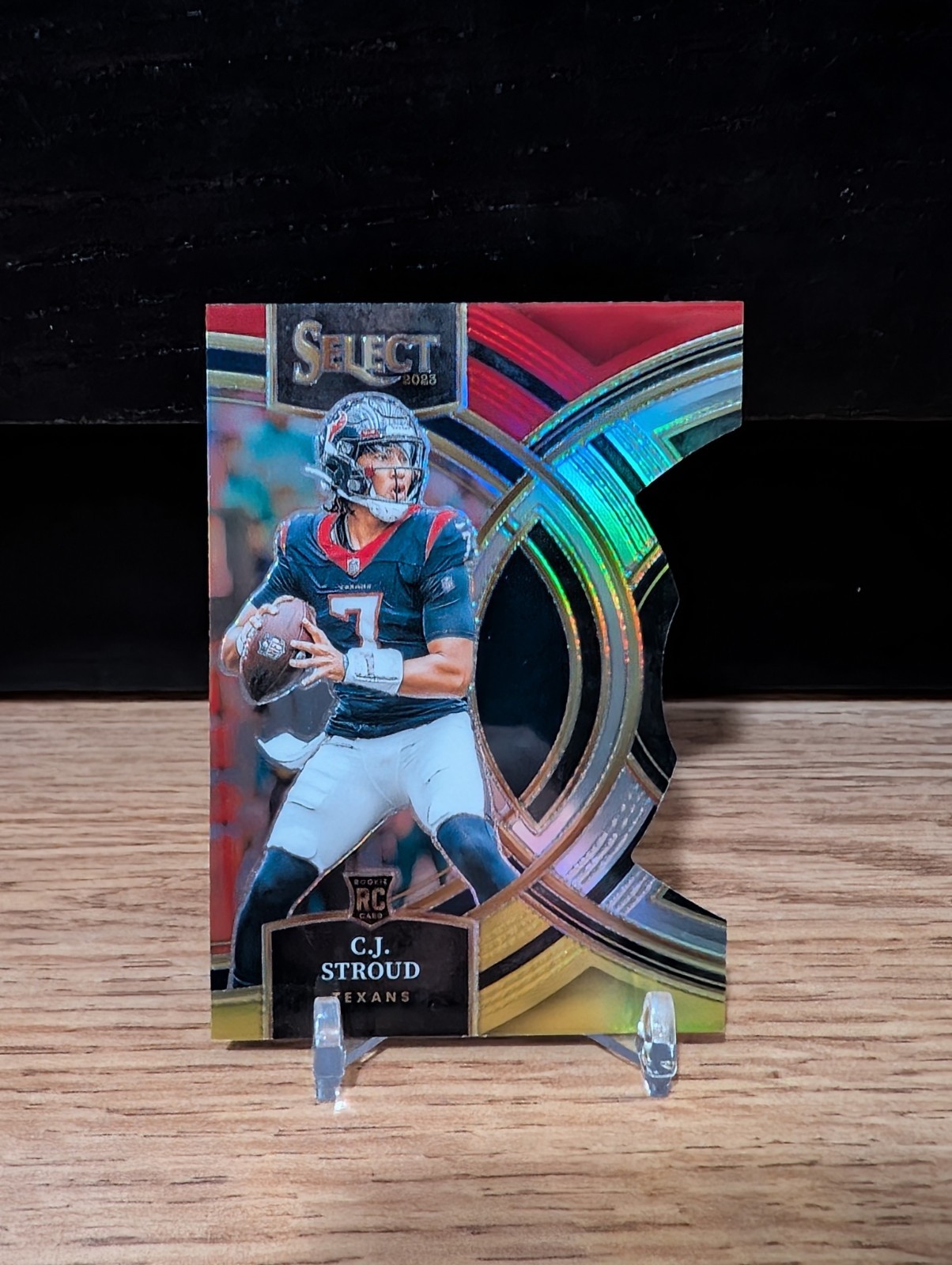 2023 C.J. Stroud Panini Select Die-Cut Red & Yellow Prizm Rookie (RC) #183