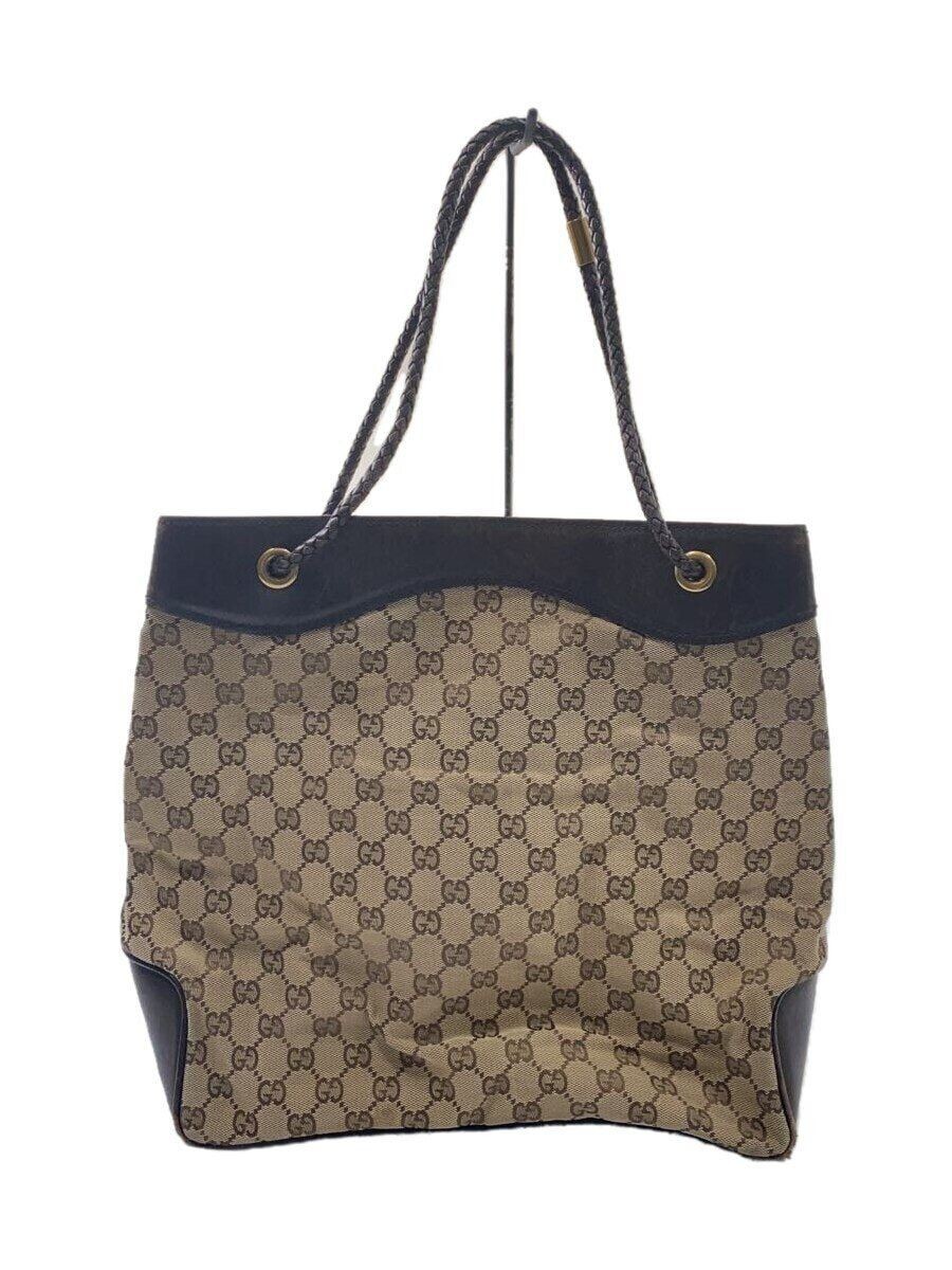 GUCCI GG Supreme Canvas Shoulder Tote Bag in Camel Pre-Owned  