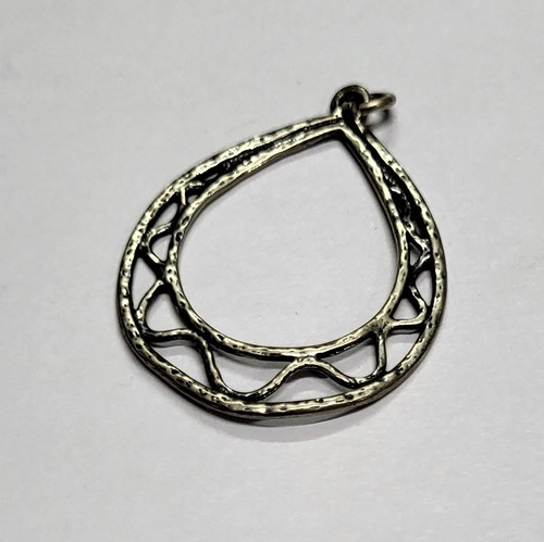 925 Israel Sterling Silver Pear Shape Vintage Regular Wear Pendant 3.226 Grams - Picture 4 of 9