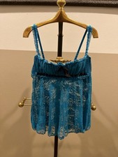 Frederick's of Hollywood Blue Lace Babydoll Chemise Size M