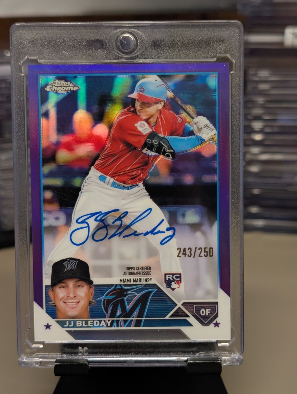 2023 JJ Bleday Topps Chrome Purple Refractor Rookie Auto /250