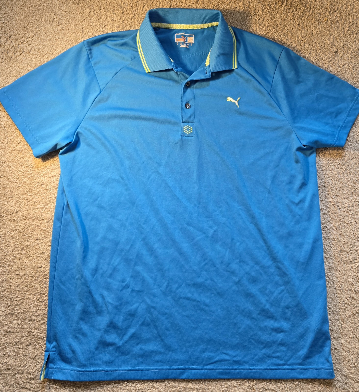 Puma Teal Short Sleeve Golf Polo Dry Cell Technology XL