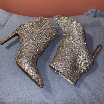 Gianni Bini Silver Mid Booties With Heels Size 7 Women
