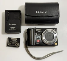 Panasonic LUMIX DMC-ZS1 12X Zoom Digital Camera Black Charger Case Battery