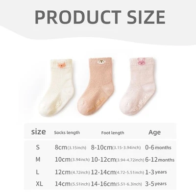 3 Pairs Ankle Socks for Toddlers Infants Mesh Socks Soft Breathable Cotton Socks - Image 1 of 4