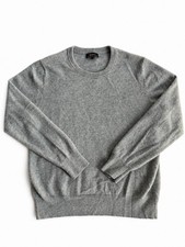 Quince Womens Large 100% Mongolian Cashmere Gray Crewneck Sweater Pullover Soft
