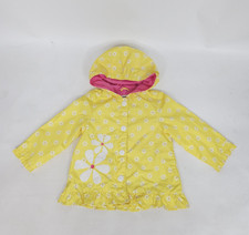 OshKosh B  Gosh Girls Jacket Toddler 2T Yellow White Floral Hoodie Lightweight