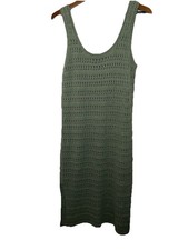 Olive Green Knit Sleeveless MIDI Dress