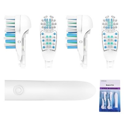 4X Sensitive Toothbrush Dual Clean 1 Count (Pack of 4), 4 Pcs White