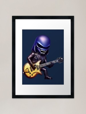 ALIEN ROCKMAN Gerahmter Kunstdruck Gerahmtes Wandbild Poster Leinwanddruck Bild