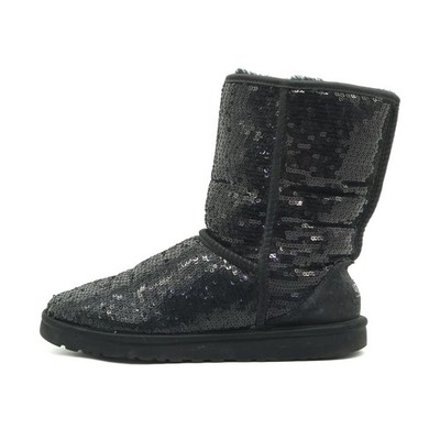 UGG Australia Damen Classic Short Sequin Boots Schwarz Original, Stiefel EU 40