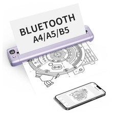 Portable Printers Wireless for Travel, Bluetooth Mobile Printer, Purple