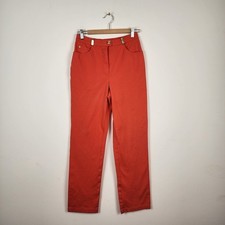 St. John Sport Marie Gray Straight Leg Orange Pants Women's Size 6