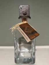 Jan Barboglio Heavy Cast Iron El Block Stopper Crystal Glass Decanter