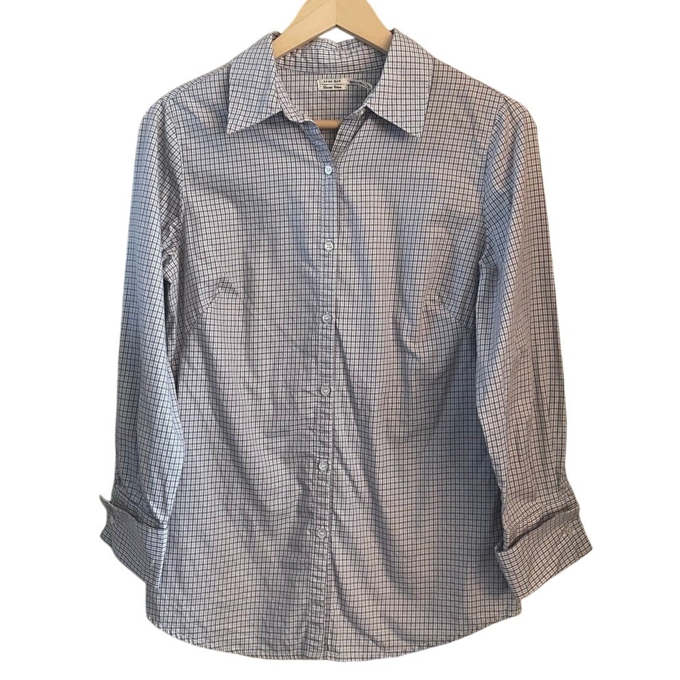 Leon Max Gingham Checkered Button-Down Blouse - B… - image 1