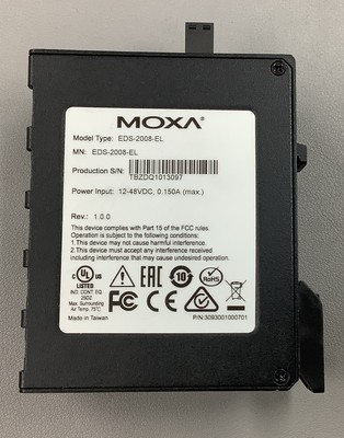 Moxa EDS-2008-EL 12-48VDC 8-Port Ethernet Switch (B556)