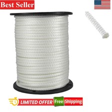 Polyester Rope 1/4 Inch White 500 Ft Spool Heavy Duty Braid Utility Cord