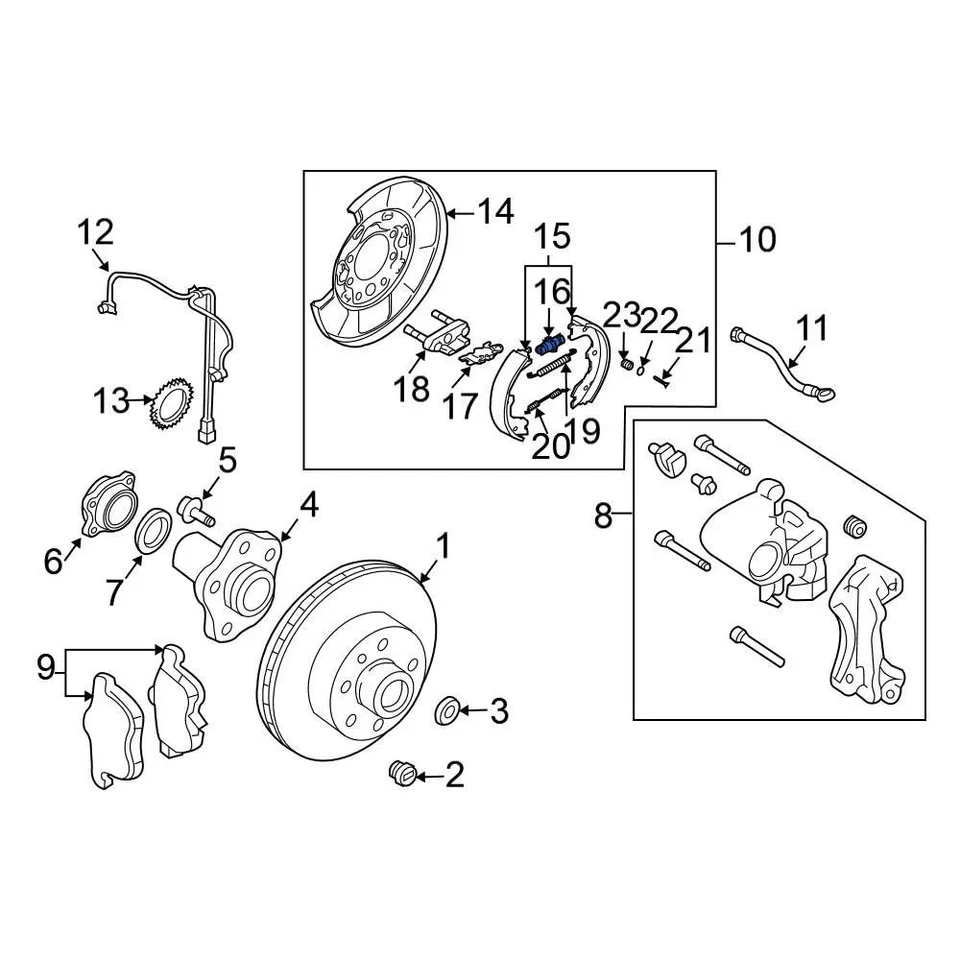 For Nissan Altima 2002-2025 Nissan 442009Y00A Rear Parking Brake Adjuster Foto 3 de 3