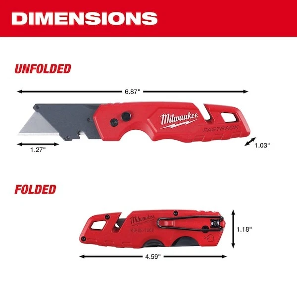Cuchillo utilitario plegable Milwaukee Tool 48-22-1503, 6-7/8" L, longitud total: 6 Foto 4 de 4