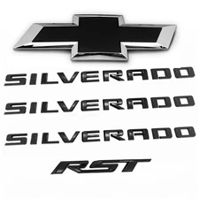Kit 2022+ Grille Bowtie RST Emblem for Silverado 1500 Chrome Black