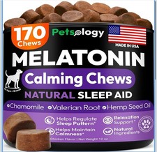 Advanced Melatonin for Dog 170 Dog Melatonin Calming Chews  Made in USA