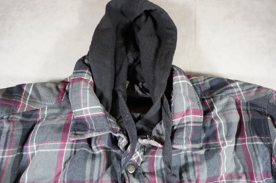 Dickies Plaid Hooded Full Zip Snaps Shirt/Jacket Mens XXL Pockets Quilted Liner - Image 4 of 4