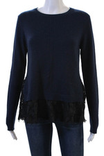 Autumn Cashmere Unisex Pullover Dark Blue Nylon Crewneck Size M