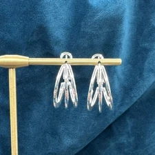 Belk - sensitive ears silver hoop earrings- New on card