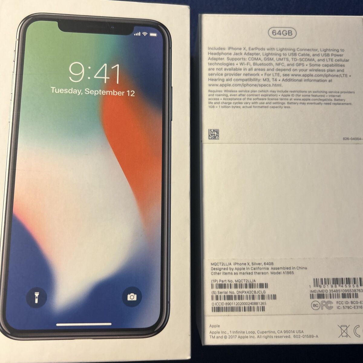 Apple iPhone X BOX ONLY Silver (64GB) Free Shipping And Apple iPhone X BOX ONLY Silver (64GB) Free Shipping And