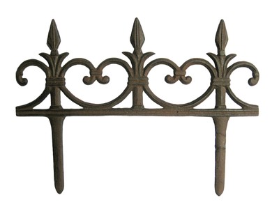 B & S Beetzaun Beeteinfassung Beetbegrenzung Gusseisen 33,5 cm Fleur de Lys