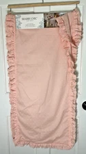 SHABBY CHIC HOME TABLE RUNNER 16 X 90 PINK EYELET RUFFLE  NWT