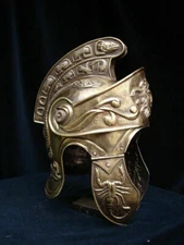 Authentic Replica 18 Guage Brass Captain Medieval Cavalry Roman Helmet