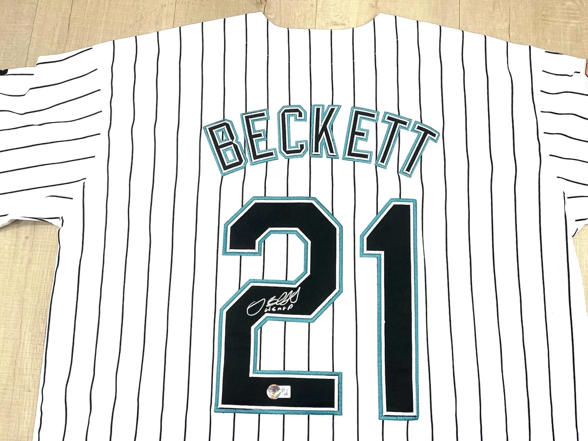 JOSH BECKETT HAND SIGNED FLORIDA MARLINS JERSEY BECKETT CERT BAS