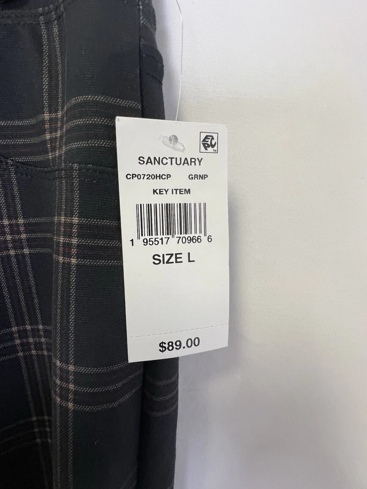 SANCTUARY Runway Semi High Rise Legging NWT garnet plaid sz L - Image 3 of 4