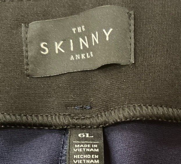 Black House White Market Pants Womens 6L The Skinny Ankle Blue Side Zip