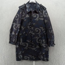 Versace Collection Coat Womens Euro 48 US M/L 12 Blue Paisley Medallion Trench