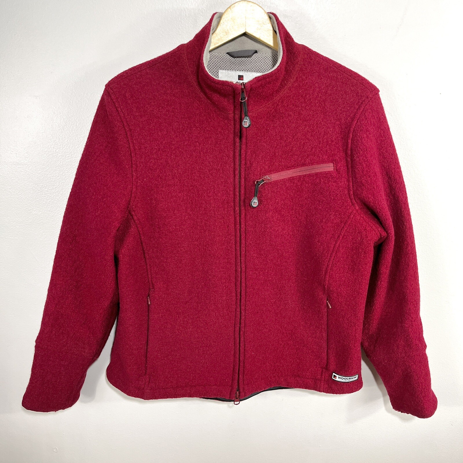 Woolrich Full Zip Ruby Red Wool Jacket 15417 Wome… - image 1