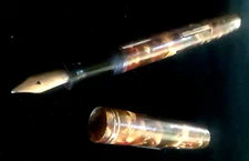 1930s WAHL-OXFORD Fountain Pen No 2 GP NIB ◇MARBLED BRWN PEARL◇Clean Shiny Beaut