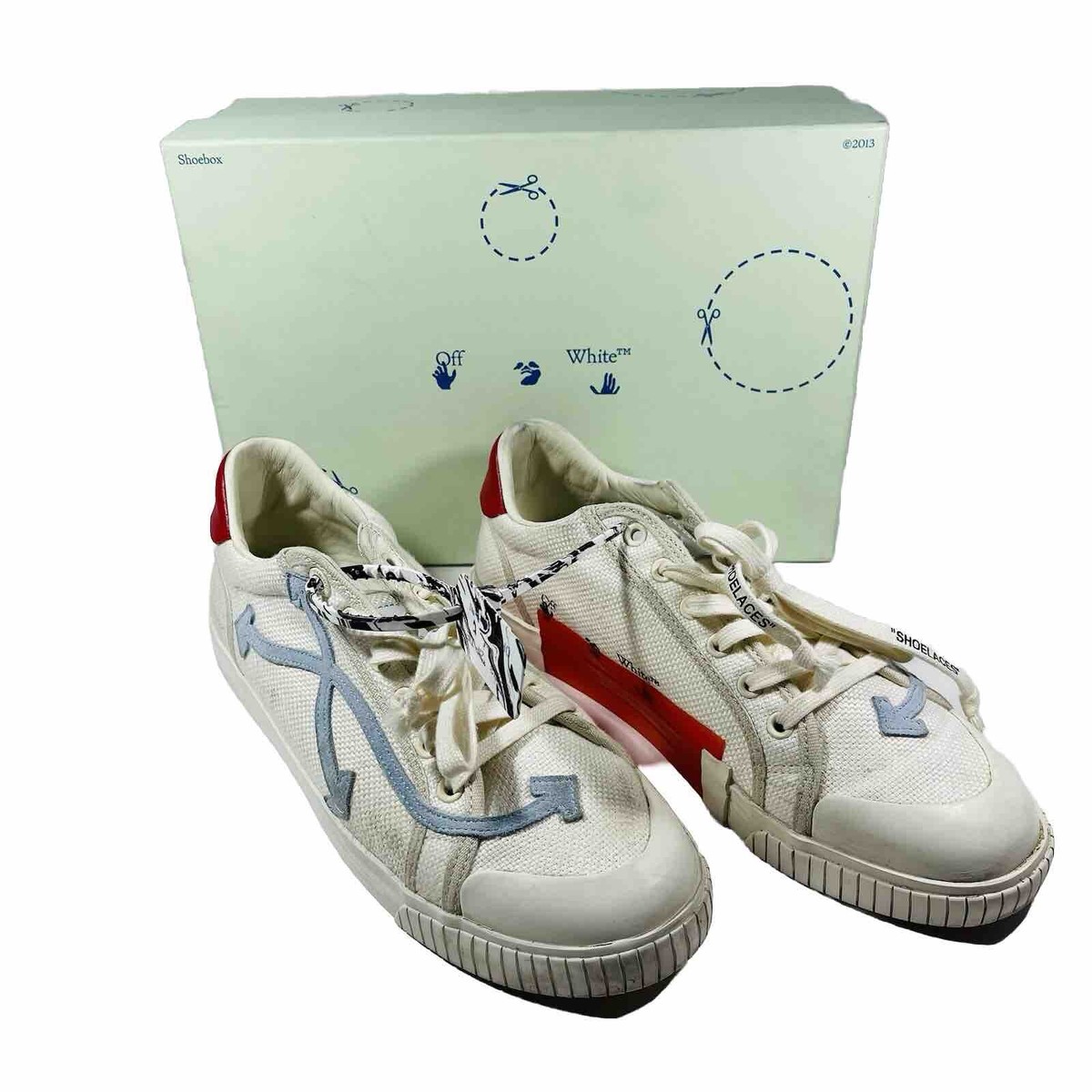 OFF-WHITE Low Vulcanized — White Light Blue Size 44