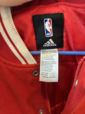 Chicago Bulls Adidas Varsity Jacket NBA Youth XL 18-20 Wool Blend