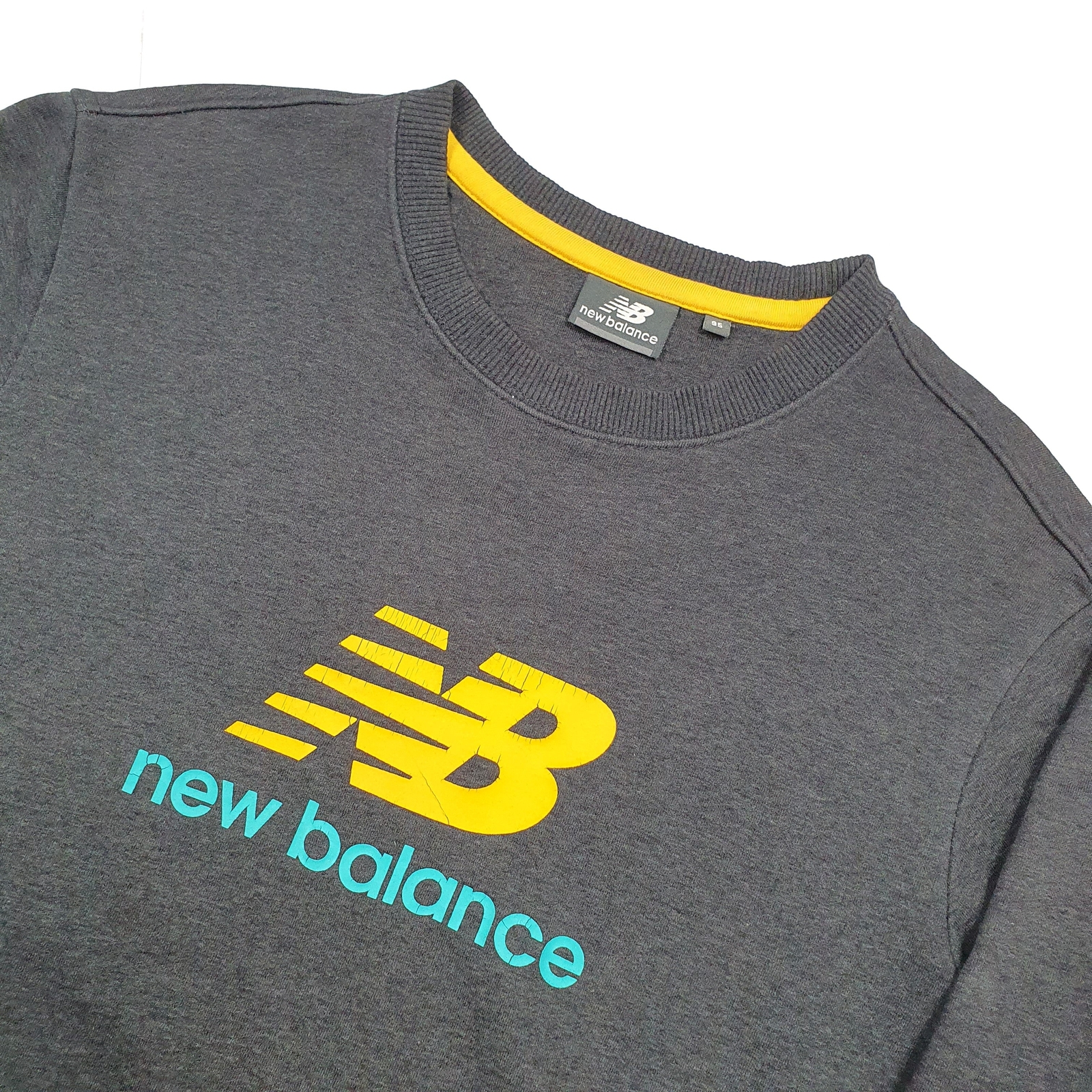 Mens NEW BALANCE Cotton Crewneck Jumper Sweatshirt M image 2